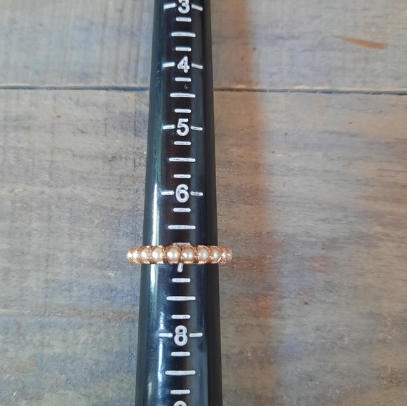 Vintage 18K Yellow Gold Custom Cultured Pearl Eternity Band Ring - Picture 10 of 12